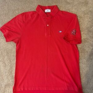 Southern Tide Red NC state Wolfpack polo. Size L